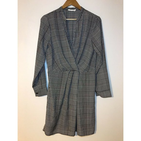 All in Favor Black and White Dress Long Sleeve Size Large - Picture 1 of 6
